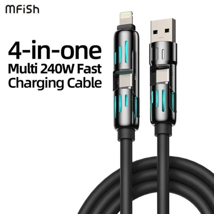 4-in-1 Multi USB Charging Cable – Lightning & Micro USB
