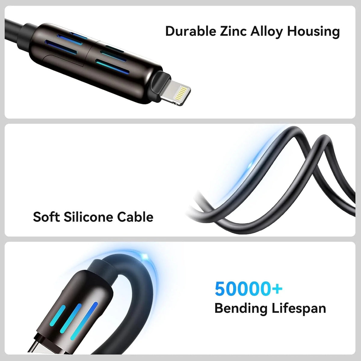 4-in-1 Multi USB Charging Cable – Lightning & Micro USB
