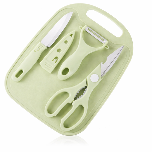 4-in-1 Travel Cutting Board Set with Knife, Peeler & Scissors