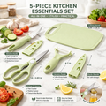 4-in-1 Travel Cutting Board Set with Knife, Peeler & Scissors for Camping, Picnic, Kitchen, Travel & Outdoor