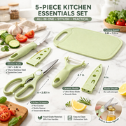 4-in-1 Travel Cutting Board Set with Knife, Peeler & Scissors