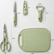 4-in-1 Travel Cutting Board Set with Knife, Peeler & Scissors