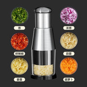 Manual Garlic & Vegetable Chopper with Stainless Steel Blades