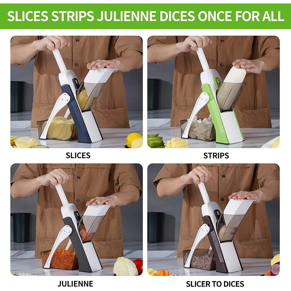4-in-1 Adjustable Mandoline Vegetable Slicer