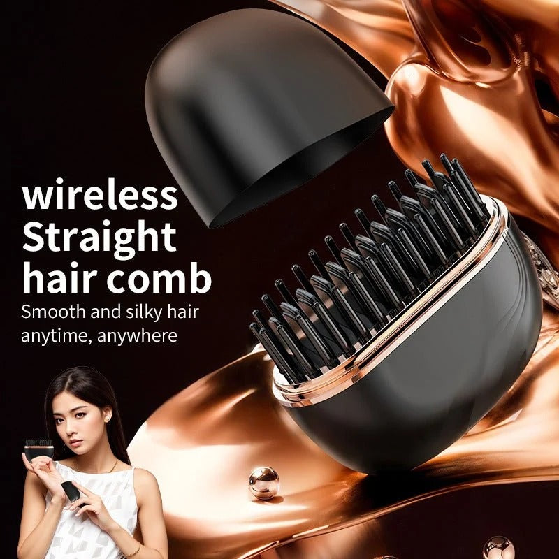 Cordless Mini Hair Straightening Comb – USB-C, 3 Heat Settings