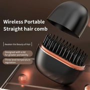 Cordless Mini Hair Straightening Comb – USB-C, 3 Heat Settings