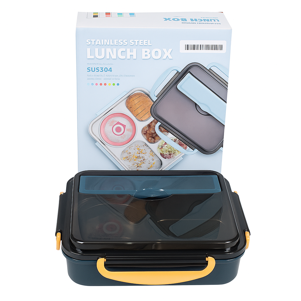 304 Stainless Steel 5 Compartment Lunch Box Dark Green for Office, Gym, Work, Travel & School