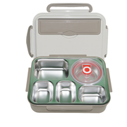 304 Stainless Steel Bento Lunch Box for Adults – Leakproof 5 Compartment