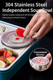 304 Stainless Steel Bento Lunch Box for Adults – Leakproof 5 Compartment