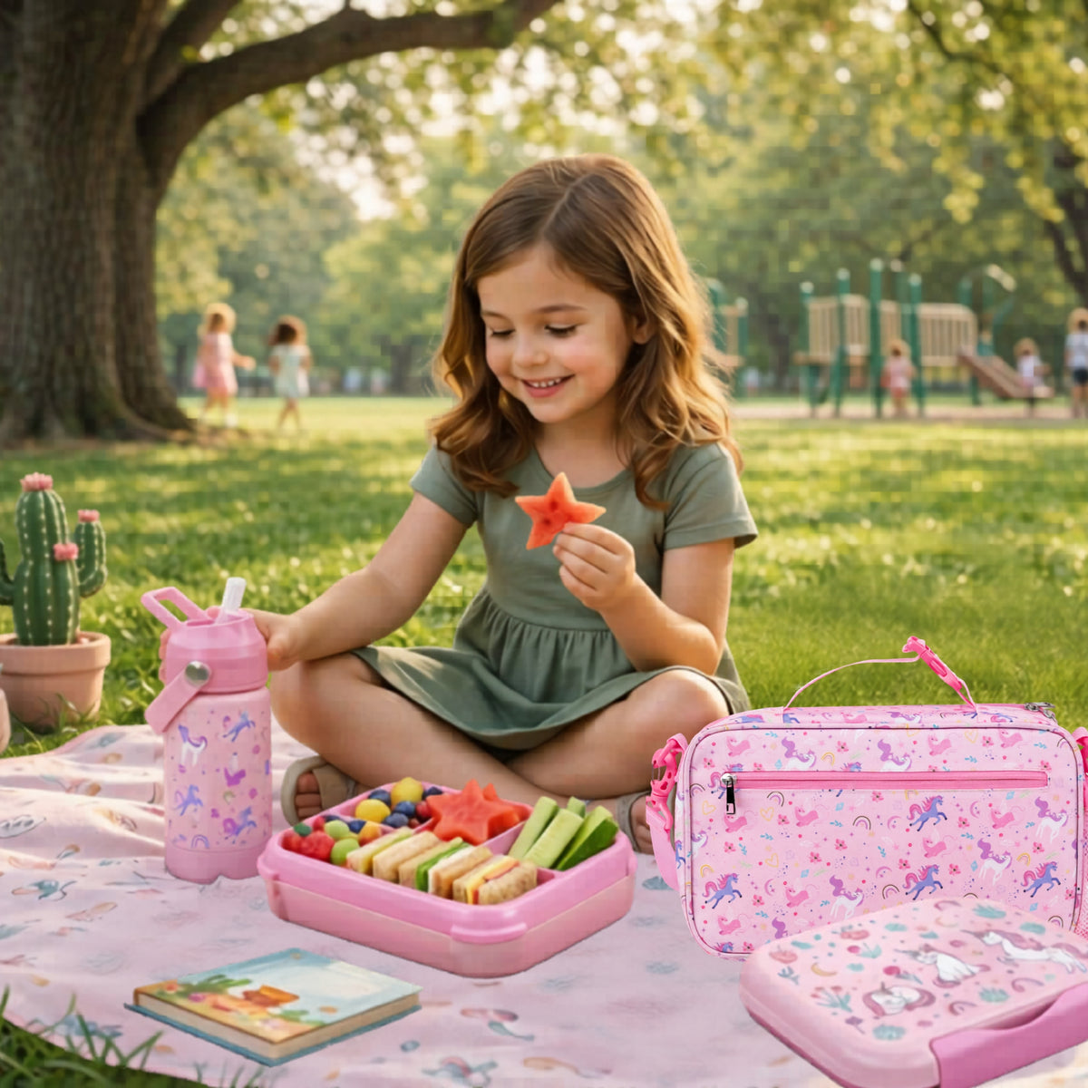 Unicorn Kids Lunch Box Set for Girls