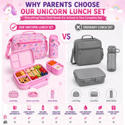 Unicorn Kids Lunch Box Set for Girls