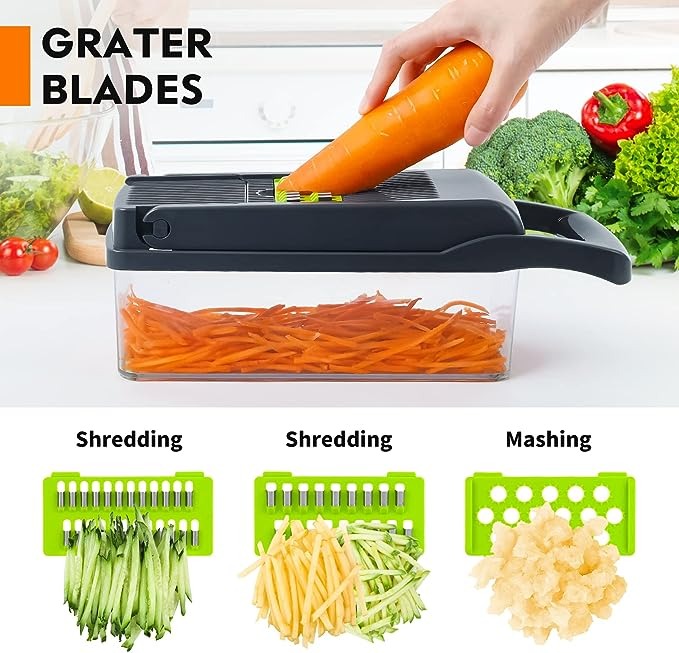 Multifunction Vegetable Chopper & Slicer with Container