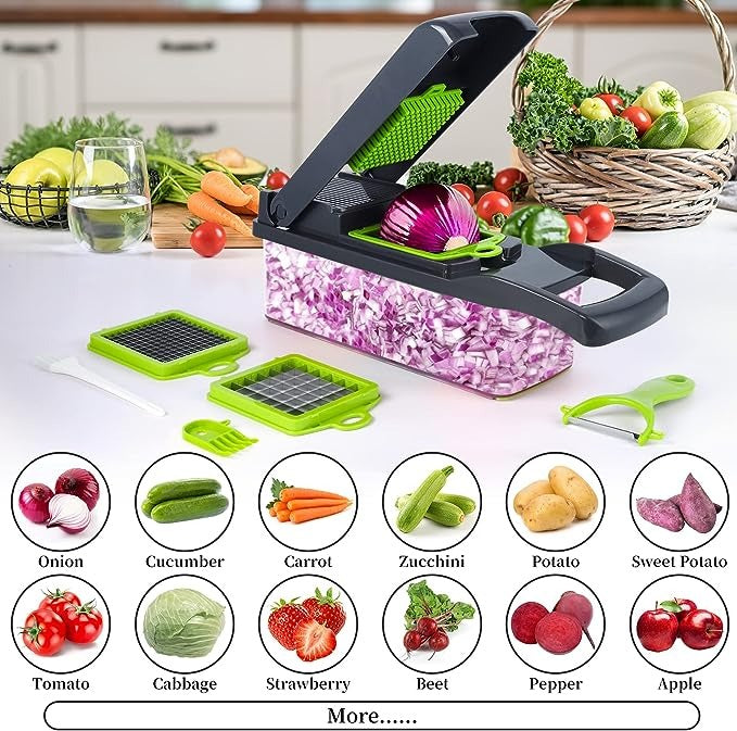 Multifunction Vegetable Chopper & Slicer with Container